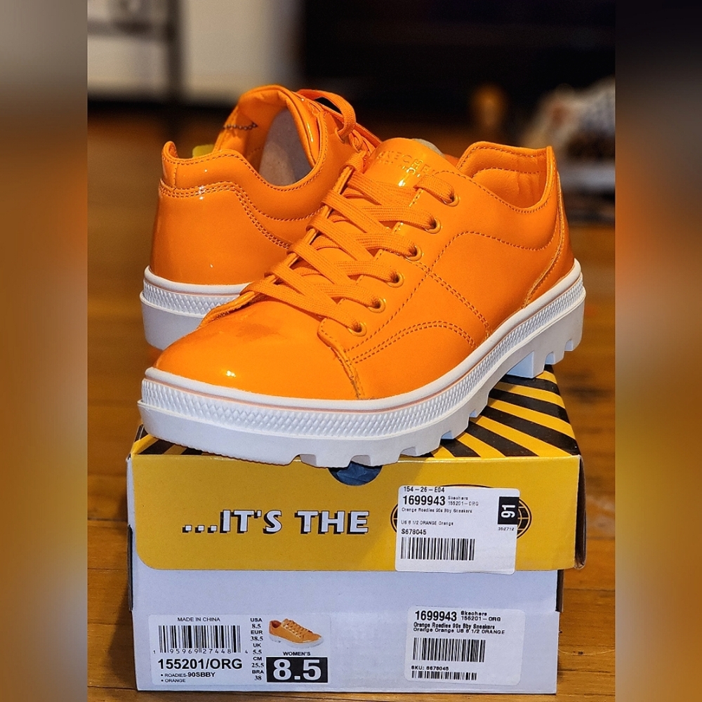 Skechers Roadies Orange 90s bby women's sneakers